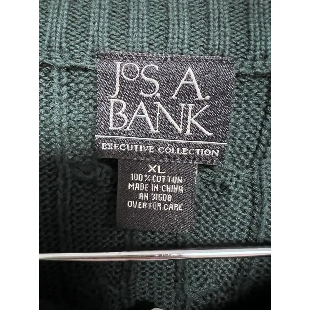 Jos. A. Bank Executive Collection‎ XL Cotton Hunter Green Knit Sweater